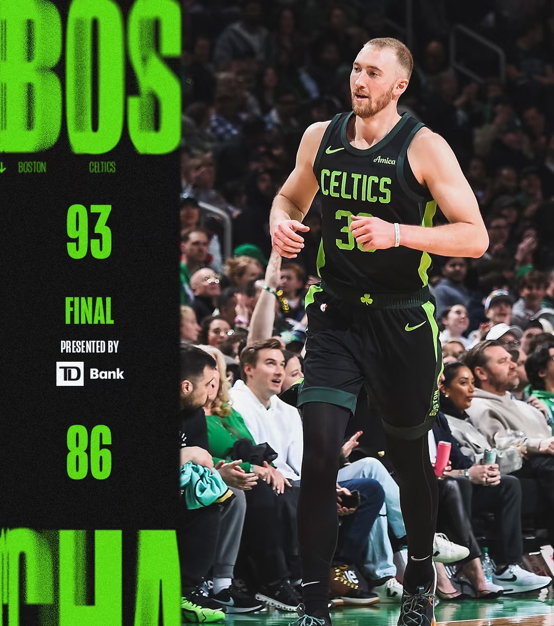 凯尔特人豪取十连胜，领跑不可动摇